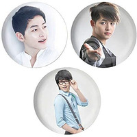 Dhcrafts Pin Badges Multicolor K-Drama Actor Song Joong Ki Glossy Finish Design Pack Of 3
