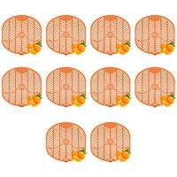 Zureni Urinal Screen Fresh Scented Anti-Splash Toilet Mat Bathroom Deodorizer Spatter With Air Freshener For Restroom (K Screen, Orange, 10 Pcs)