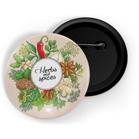 Dhcrafts Pin Badges Multicolour Food Lovers Herbs And Spices D2 Glossy Finish Design Pack Of 1