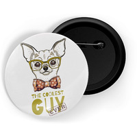 Dhcrafts White Color Pin Badges Quotes The Coolest Guy Ever Glossy Finish Design Pack Of 1