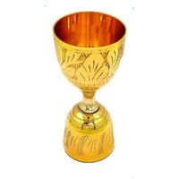 Bona Fide - Unit Of Signature Metal Exports Brass Peg Measure Electro Plated Gold Finish White 30/60 Ml Jigger, Cocktail Measure,Jigger,Measurement Cup Pure Gold Finish