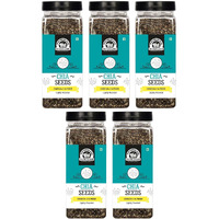 Wonderland Foods Roasted Chia Seeds 1Kg (200G X 5) Pack Of 5 Jar | Rich In Fiber & Omega - 3 | Healthy Sabja Seeds For Weight Management | Immunity Booster Dieting Snack