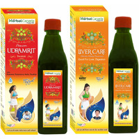 Herbal Canada Udaramrit Juice (500Ml) + Liver Care Juice (500Ml) || Helpful For Hyper Acidity, Gas, Constipation, Digestion, Live Care, Loss Of Appetite | 100% Natural
