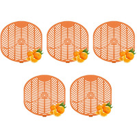 Zureni Urinal Screen Fresh Scented Anti-Splash Toilet Mat Bathroom Deodorizer Spatter With Air Freshener For Restroom (K Screen, Orange, 5 Pcs)