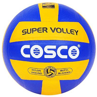 Cosco Leather Pasted Volleyball (Size 4), Multicolor