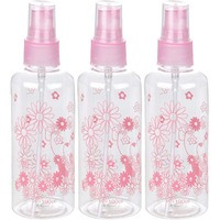 Kabeer Art 100Ml Empty Cute Bear And Floral Refillable Fine Mist Sprayer Spray Bottle Atomizer With Ultra-Fine Mist Pump For Beauty, Outdoors, Travel Purposes - 3 Pc (Random Colour) - Multicolour