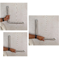 Fortune Stainless Steel L Shape Grab Bar For Bathroom & Bathtub Wall Mounted Safety Hand Support Rail, Balance Handle, Towel Bar, Bathroom Accessories Homes, Hotels - (Pack Of 3, Matt Finish)