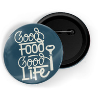 Dhcrafts Pin Badges Blue Food Lovers Good Food Good Life D2 Glossy Finish Design Pack Of 1