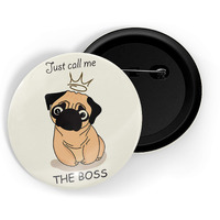Dhcrafts White Color Pin Badges Quotes Just Call Me The Boss Glossy Finish Design Pack Of 1