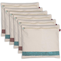 Lizzome Cotton Saree Covers & Bags For Storage Big Size | Zip Clouser Clothes Storage Bags Wardrobe Organizer Set Of 6 (16 X 14 Inches) | Eco-Friendly & Reusable Covers Or Bags With Mesh Windows