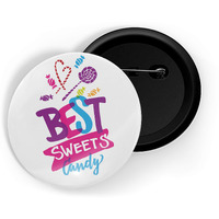 Dhcrafts Pin Badges White Food Lovers Best Sweets Candy Glossy Finish Design Pack Of 1