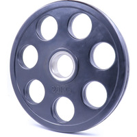 Kobo 7 Holes - Rubber Coated Olympic Cast Iron Weight Plate (51Mm/2") - Commercial Grade 20 Kg X 2 = 40 Kg (Imported)