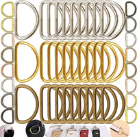 Diy Crafts 50 Pcs, Golden, Metal D Ring Semi-Circular D Ring For Hardware Bags Ring Hand Diy Accessori(50 Pcs, Golden)