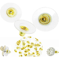 Diy Crafts Pack Of 30 Pcs, Transparent/Gold Color, Bullet Clutch Earring Backs Gold Rubber Earring Backing Earring Backs For Studs, Earring Back Replace (Pack Of 30 Pcs, Transparent/Gold Color)
