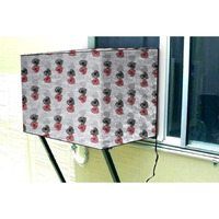 Stylista Pvc Window Ac Cover 1.5 Ton Waterproof And Dustproof, Coralheart Pattern Grey