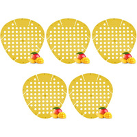 Zureni Urinal Screen Fresh Scented Anti-Splash Toilet Mat Bathroom Deodorizer Spatter With Air Freshener For Restroom (Yellow, Mango Fragrance, 5 Pcs)