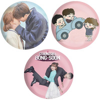 Dhcrafts Pin Badges Multicolor K-Drama Strong Woman Doo Bong Soon Glossy Finish Design Pack Of 3