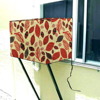 Stylista Window Ac Cover 2 Ton Waterproof And Dustproof Pvc Ditzy Pattern Yellow Base