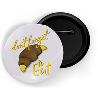 Dhcrafts Pin Badges Multicolour Food Lovers Chocolate Croissant Glossy Finish Design Pack Of 1