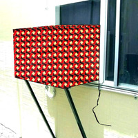 Stylista Window Ac Cover 1 Ton Waterproof & Dustproof Pvc Frieze Pattern Brown