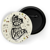 Dhcrafts White Color Pin Badges Quotes Cold Nose Warm Heart D1 Glossy Finish Design Pack Of 1