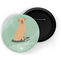 Dhcrafts Pin Badges Green Color Labrador Retriever Pet Dog Glossy Finish Design Pack Of 1