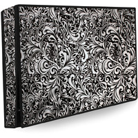 Stylista Waterproof Led Tv Cover For All 55 Inch Models Floral Pattern Black, Polyvinyl Chloride (Pvc)