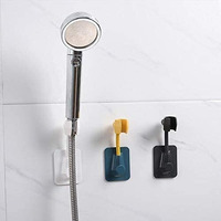 Home Cube Abs 360 Degree Adjustable Matt Shower Head Holder For Bathroom; Wall Mountable Bracket With Adhesive Sticker (Pack Of 1, Random Colour),Silver