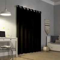 Bhoomi Impex Room Darkening Blackout Curtain Long Door-9 Feet, Thermal Insulated Eyelet Noise Reducing Blackout Curtains - Black Solid
