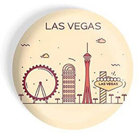 Dhcrafts Fridge Magnet Brown Color Las Vegas Glossy Finish Design Pack Of 1