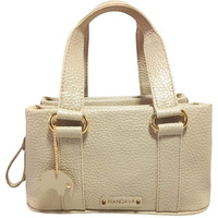 Mandava Women's Pu Leather Mini Handbag, Top Handle Small Satchel Bag For Ladies (Cream)