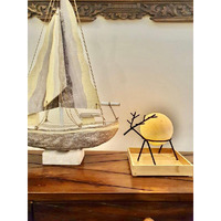 Quace Touch Sensor 3D Printing Reindeer Led Moon Night Light (Black)