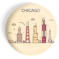 Dhcrafts Fridge Magnet Brown Color Chicago Glossy Finish Design Pack Of 1