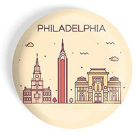 Dhcrafts Fridge Magnet Brown Color Philadelphia Glossy Finish Design Pack Of 1