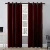 Bhoomi Impex Room Darkening Blackout Curtain Long Door - 9 Feet, Thermal Insulated Eyelet Noise Reducing Blackout Curtains - Burgundy Solid