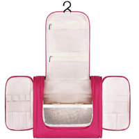 Niwlix Travel Makeup Pouch Cosmetic Organizer Bag Travel Pouch Shower Wash Bag For Women And Men (Pink)