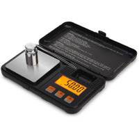 Threeh Digital Pocket Scale With Lcd Display, Tare And Pcs Calibration Weight 200G X 0.01G For Food, Jewelry, Medicine, 188 Grams, Black