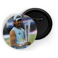Dhcrafts Pin Badges Multicolor Cricketer Ms Dhoni D3 Glossy Finish Design Pack Of 1 (58Mm)