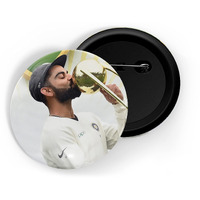 Dhcrafts Pin Badges Multicolor Cricketer Virat Kohli D3 Glossy Finish Design Pack Of 1 (58Mm)
