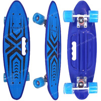 Toyshine Complete Skateboard 59 Cms All Wheels Led Light Up Beginners, Spider X Blue