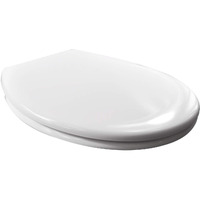 Standard Quiet Close Oval Shaped Toilet Seat Cover Hydraulic Noise Proof Plastic Pp Wc Seat Cover Commode Cover (Size 45.1 Cm X 34.1 Cm | Color-White | Material-Plastic)