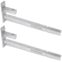 Riseom 12 Inch Heavy F Type Shelf Bracket (Adjustable) / 9.5 Mm Rod Thickness / Supports 6,8,10,12 Mm Of Glass Thickness (Pack Of 2, 12 Inch)