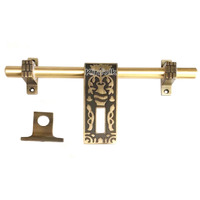 Kinfolk 129 10" Inch Single Door Antique Aldrop, Fancy Aldrop, Door Latch & Bolt, Door Accessories (16 Mm Rod Dia, Finish : Antique Brass)