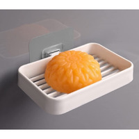 Virth 1Pcs Plastic Wall Mounted Soap Dish Adhesive Sponge Holder No-Drilling Soap Holder Stand For Bathroom (Plastic Soap Stand, 1)