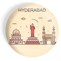 Dhcrafts Fridge Magnet Brown Color Hyderabad Glossy Finish Design Pack Of 1
