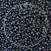 Embroiderymaterial 11/0 Dark Bluish Grey Seed Beads, Raw Materials For Making Toran, Beads For Jewellery Making, Bag Decoration, Embroidery, Dark Bluish Grey Muthyalu Craft Etc (2Mm/100 Grams)