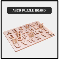 Beeduck Wooden Learning & Educational Alphabet Puzzel Board For 2 To 6 Years Old Kids (Abcd Puzzle Board)