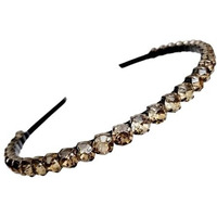 Deepti Chandna Designs Extremely Unique Stunning And Elegant Handcrafted Headband, Featuring Crystals & Stones For Girls (Gold Shadow Round Medium Stone)