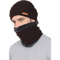 Fabseasons Unisex Acrylic Cap (Wc-Mc-11Darkbrown_Brown_Free Size)