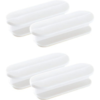 Dhvsam Adhesive Cabinet Handles, Self-Stick Instant Cabinet Handles Alloy No Drilling Push Pull Handles Helper For Kitchen Cabinet Drawer Window Sliding Closet (White, 4 Pcs)